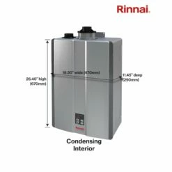 Rinnai Super High Efficiency Plus 11 GPM 199,000 BTU Natural Gas Interior Tankless Water Heater -RINNAI Sales Tigris20Fulfillment20Partners20LLC 2022109xxRSCxxDimensions.CondensingxxInteriorixx6ec018