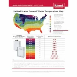 Rinnai Super HE 7.5 GPM 160K BTU Natural Gas Interior Tankless Water Heater -RINNAI Sales Tigris20Fulfillment20Partners20LLC RinnaixxTanklessxxGroundxxWaterxxTemperaturexxMapxx022219xxRUCS75ixxRUS75e 1